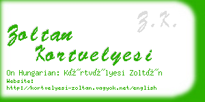 zoltan kortvelyesi business card